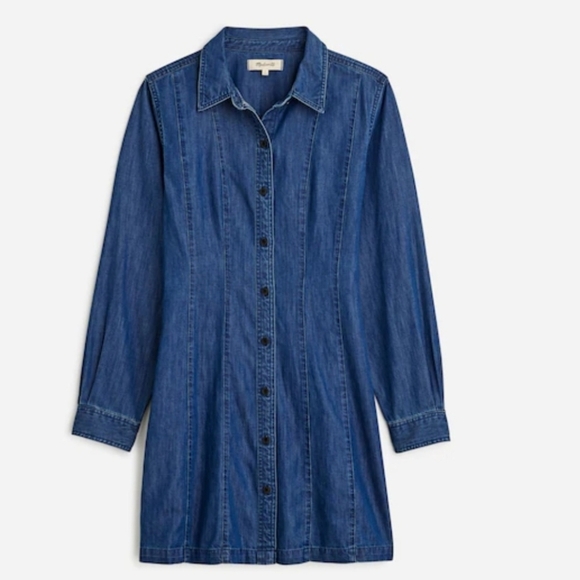 Madewell Dress Womens Long Sleeve  Button Up Blue Size Small Whit Pockets - Picture 3 of 16